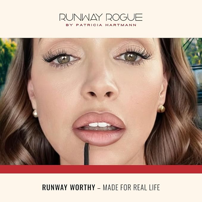 Runway Rogue Designer Liner Lip Pencil, Matte Light Sandy-Beige Lip Liner Pencil and Lip Liner Sharpener, ‘Spotlight’