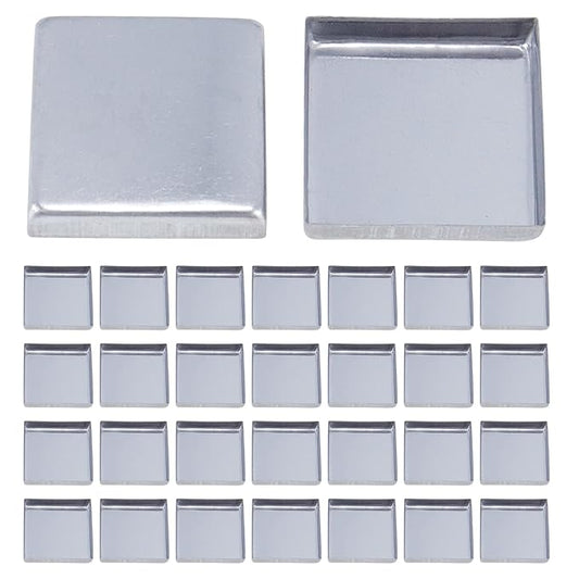 Pack of 30 Empty Square Metal Pans 26mm