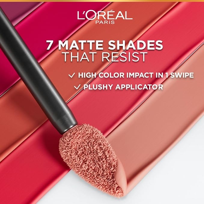 L'Oreal Paris Infallible Matte Resistance Liquid Lipstick, up to 16 Hour Wear, Breakfast in Bed 105, 0.16 Fl Oz