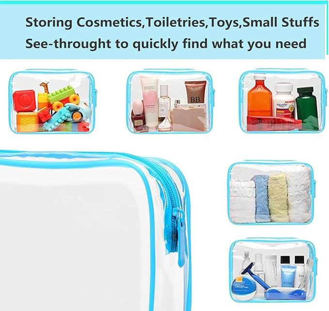 10pcs clear makeup bags bulk,tsa