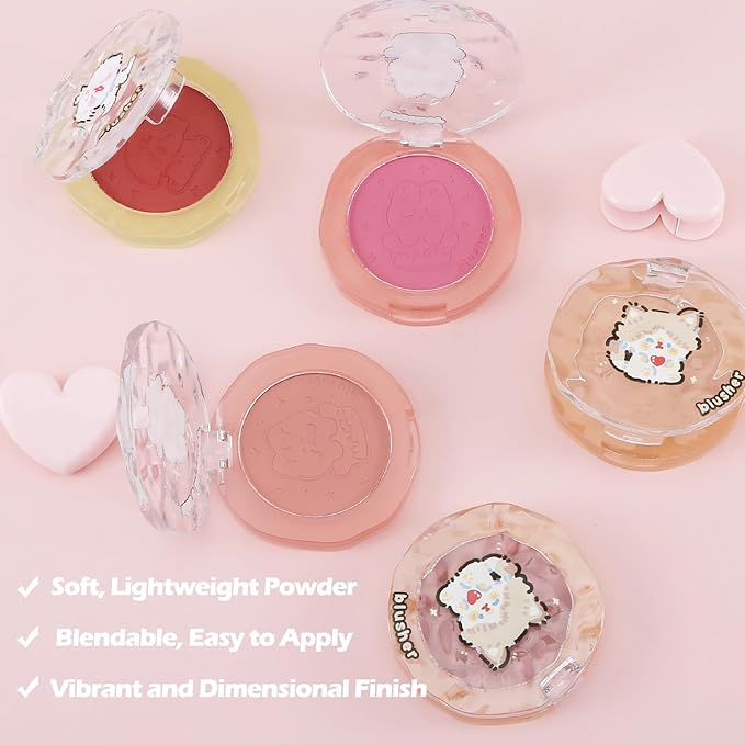 Boobeen Blush Powder Face Makeup, Highly Pigmented Single Finish, Blendable