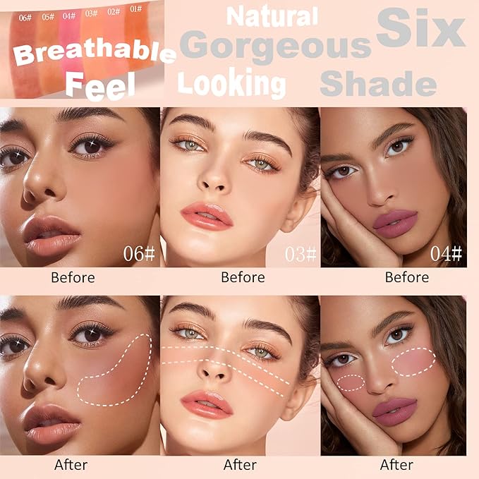 Liquid Blush Set Makeup, Cream Blush for Cheeks Oz (03#04#06#)
