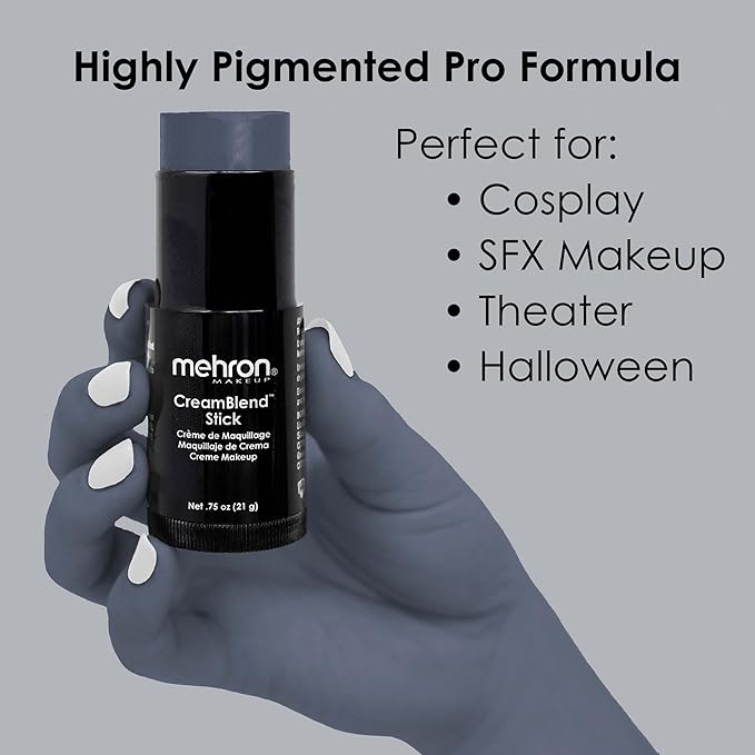 Mehron Makeup CreamBlend Stick | Face Paint, Body (Monster Grey) 75 oz