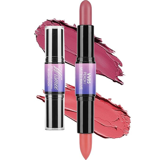 Dual-Ended Cream Blush Stick,Cream Blush Makeup Stick,Buildable Blush