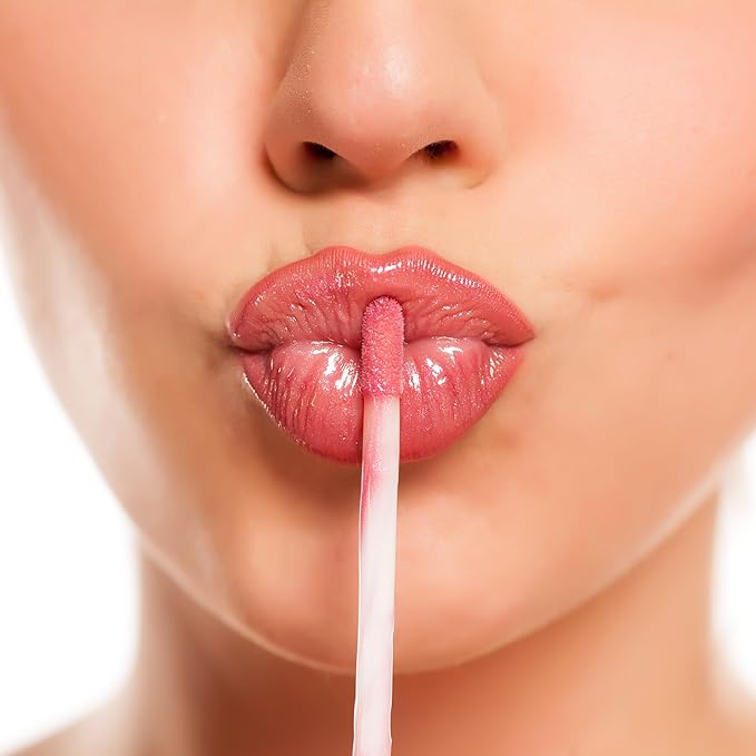 Nicole Miller Lip Gloss Collection Shimmery Glosses for Women and Girls Long Lasting Color Set with Rich Varied Colors, Navy & Gold, 5 Count (Pack of 1)