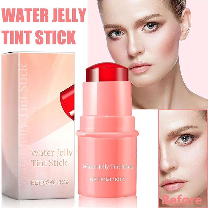 Milk Cooling Water Jelly Tint, Jelly Blush Stick Makeup Jelly Tint, Milk Jelly Blush, Cruelty Free, Blush Stick for Cheeks and Lips