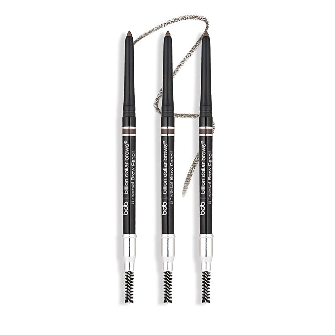 Billion Dollar Brows Universal Eyebrow Pencil – One Perfect Shade, Smudge-Proof, Waterproof, Self-Sharpening Tip, Effortless Blending, Vegan & Cruelty-Free for Flawlessly Defined Brows - 3-Pack
