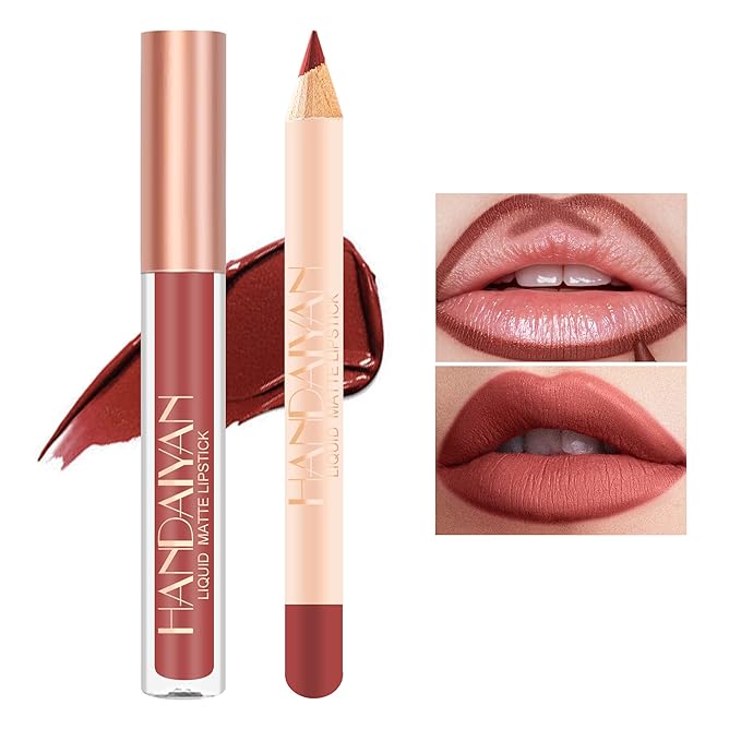 Lip Liner and Liquid Matte Lipstick Set, 12 Longwear