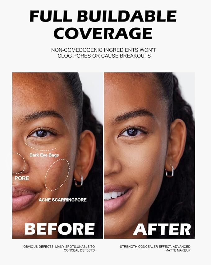 Full Coverage Foundation 10 Colors Natural Lightweight Smooth (Color 07)