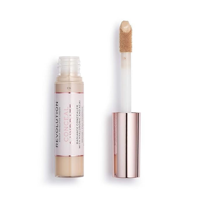 Makeup Revolution Conceal and Hydrate Concealer, Full Coverage 0.7 Fl Oz
