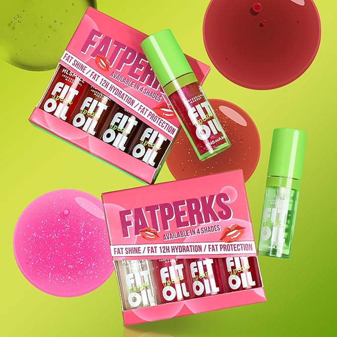 Hydrating Lip Oil, Big Brush Head Glaze Shiny Transparent Glow Oil, Nourishing & Non-sticky Long Lasting Fresh Clear Smooth Care Plumping Oil (Set B)