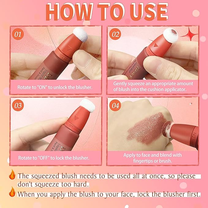 Liquid Blush Makeup Stick, Air Cushion Blush Beauty Effect (101Ravishing)