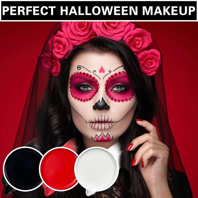 3 PCS Black White Red Face Body Paint