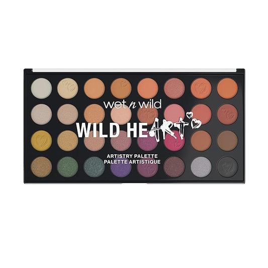 wet n wild Artistry Eyeshadow Makeup 32 Pan Palette, Highly-Pigmented Matte, Shimmer, Metallic Finishes, Long Lasting Builadble & Blendable Formula Cruelty Free & Vegan - Wild Heart