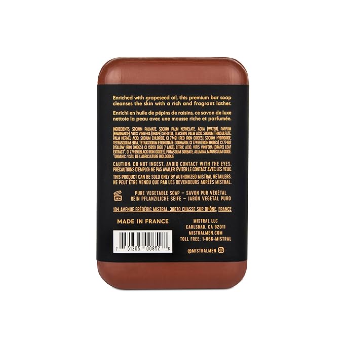 Mistral Bar Soap, Mahogany Rhum, 8.8 Ounces