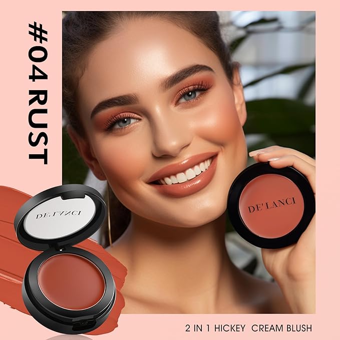 DE'LANCI Flushed Blusher, Glow Finish Korean Blush Natural