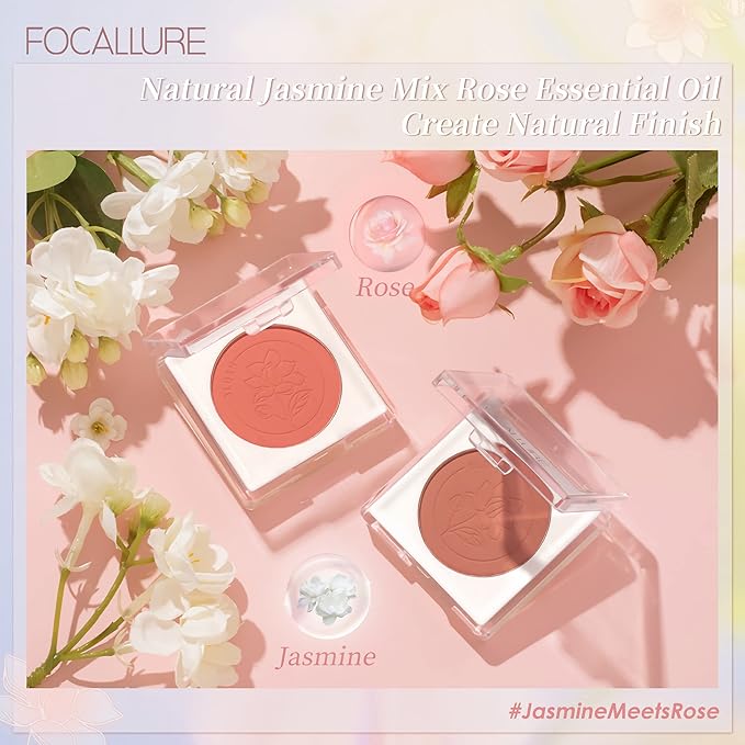 FOCALLURE Powder Palette Blush, Matte Mineral Blush Powder, Blendable, #302