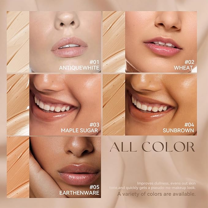 Liquid Foundation,Matte 3-in-iquid Foundation Lightweight, Hydrating CC Cream Cruelty-Free (02) 1 L