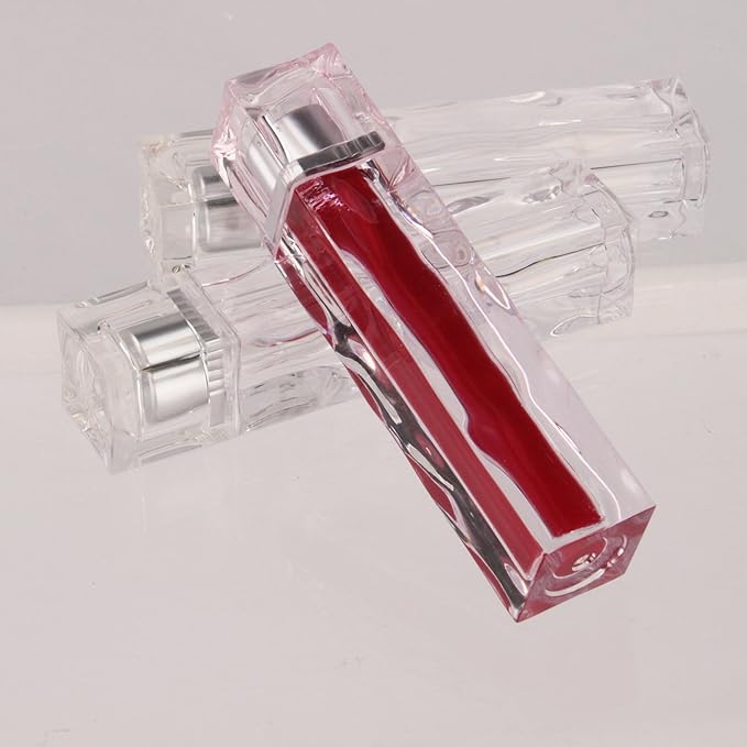 COSIDEA 10PCS Empty 4ML clear Lip Gloss Tubes Wave Square lipgloss Tube with Wand Applicator for Lip oil tint bottles container small business