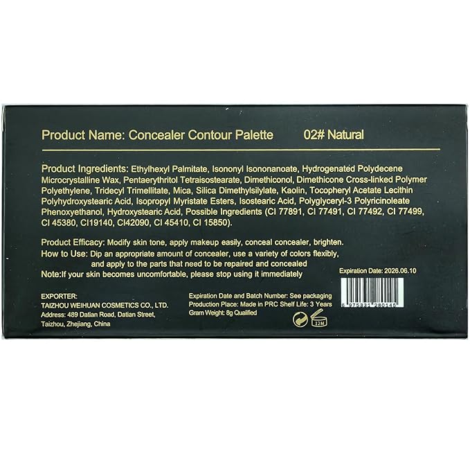 Concealer Contour Palette, 6 In 1 Color Correcting