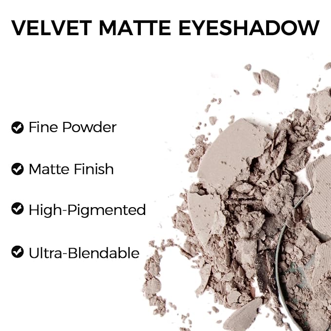 Erinde Single Light Grey Matte Eyeshadow Palette, High Pigment, Long Lasting, Intense Color, Neutral Nudes Naked Matte Pressed Powder Eye Shadow Palette