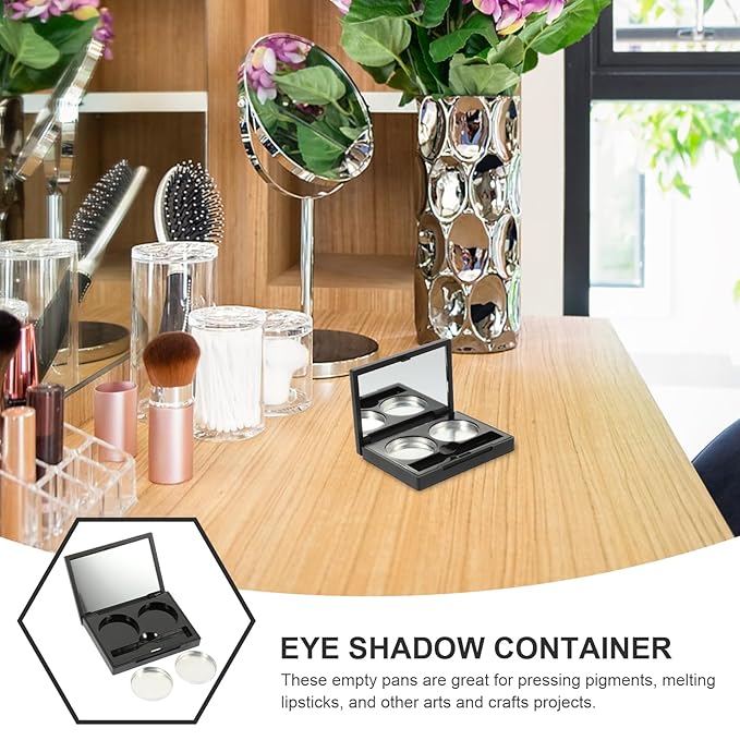 Empty Magnetic Eyeshadow Makeup Palette with 2Pcs Round