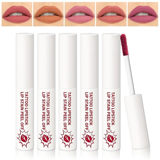 AWCCXMYM 5 Colors Peel Off Lip Stain Peel Long
