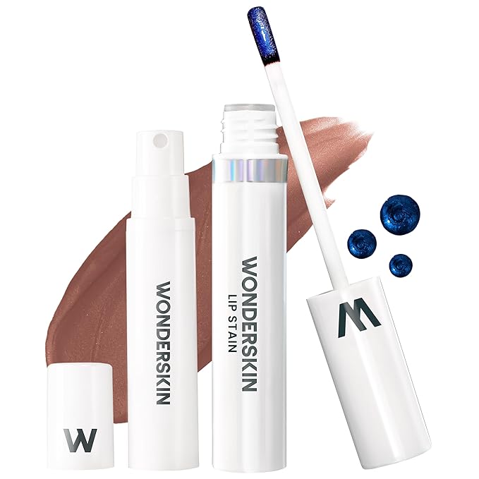 Wonderskin Wonder Blading Lip Stain Peel Off and Reveal Kit - Long Lasting, Waterproof Brown Lip Tint, Transfer Proof Natural Makeup Stain Kit (Hush)
