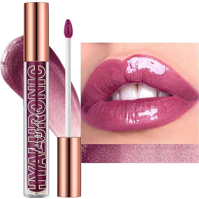 Purple Lip Gloss Lip Plumper Gloss Tinted Glitter Lipgloss Lip Oil Teens Moisturizing Lipstick Lip Balm High Shine And Vegan Plumping Lip Gloss For Women Girls Long-Lasting Dry Lip Care(07#)