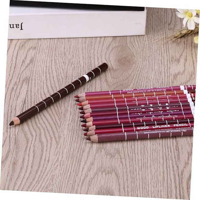 Non-drying Lip Liner 12pcs Pipliner Pencil Waterproof Lipliner Pencil Lip Liner Pencils Water Proof Eyebrow Pencil Natural Color Lip Liner