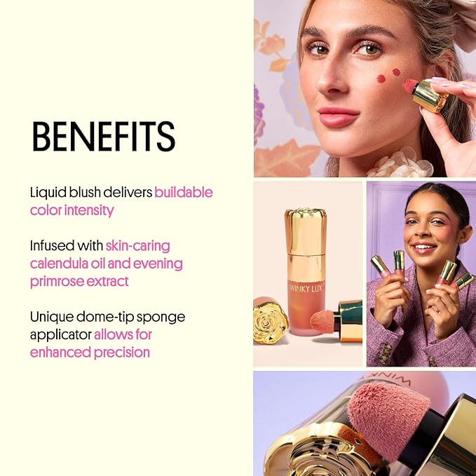 Winky Lux Cheeky Rose Liquid Blush, Gel Cream