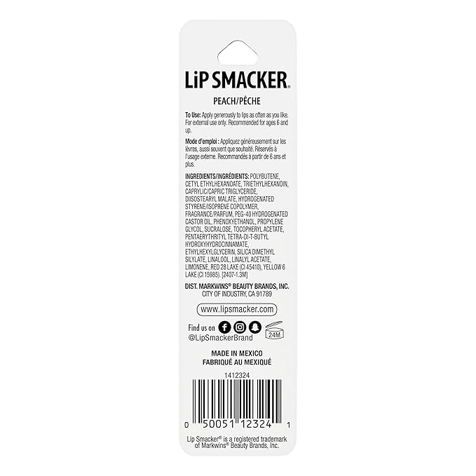 Lip Smacker Rolly Lip Gloss, Classic Roller-Ball Design for a Cooling Sensation, Hydrating & Moisturizing Shine - Peach