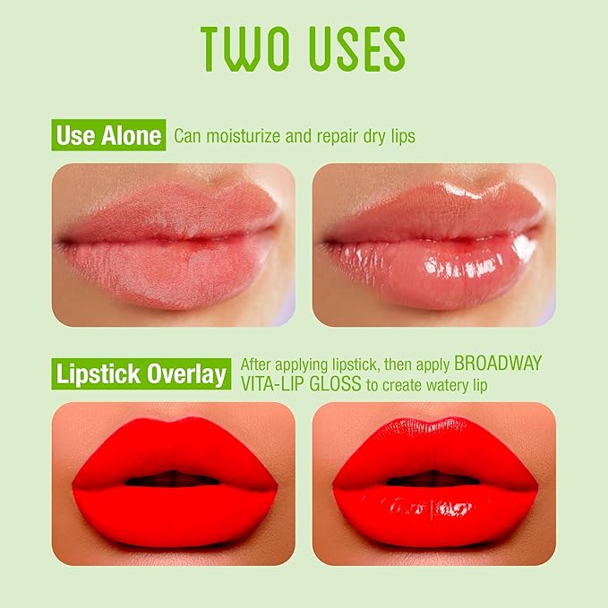 Ruby Kisses Broadway Vita-Lip Clear Lip Gloss (Mint Oil 3 Pack), Ultra-Hydrating & Soothing Formula with Vitamin Oils, High-Shine Non-Sticky Finish, Nourishing Glossy Lip Balm With Cooling Effect