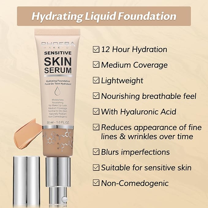 Phoera Foundation Makeup,Flawless Soft Matte Full Coverage with Nude+N02 Nude)