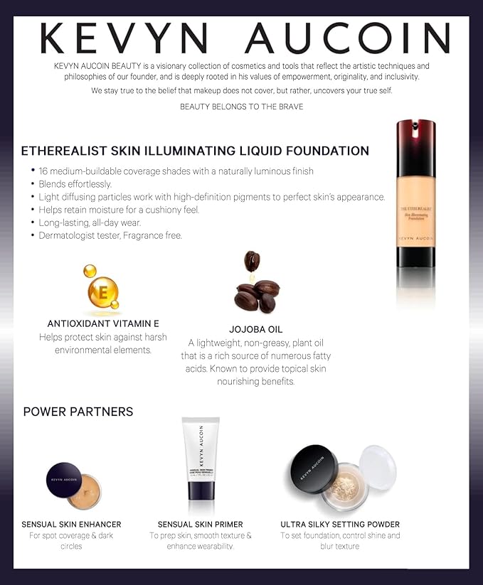 Kevyn Aucoin The Etherealist Skin Illuminating Foundation, EF natural look.