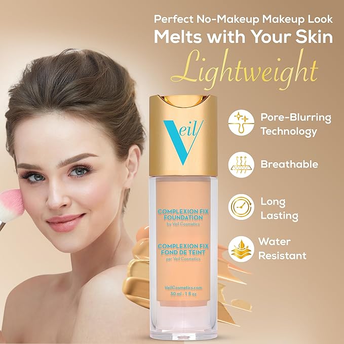 Veil Cosmetics Complexion Fix Liquid Foundation – Buildable Deep Pink)