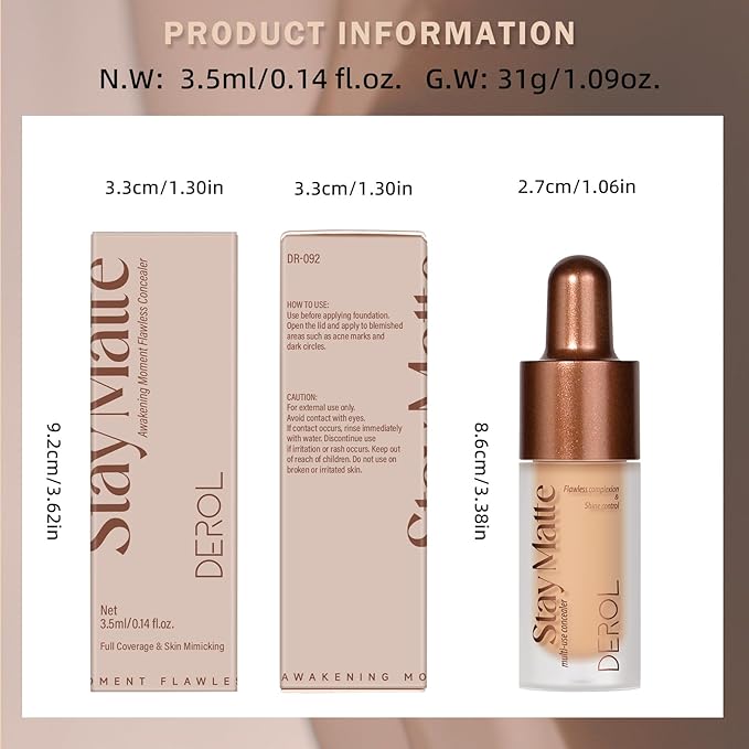 Foundation Makeup,Soft Beige Full Coverage Foundation Makeup（Built-in brush）Vegan Face Makeup(01#)