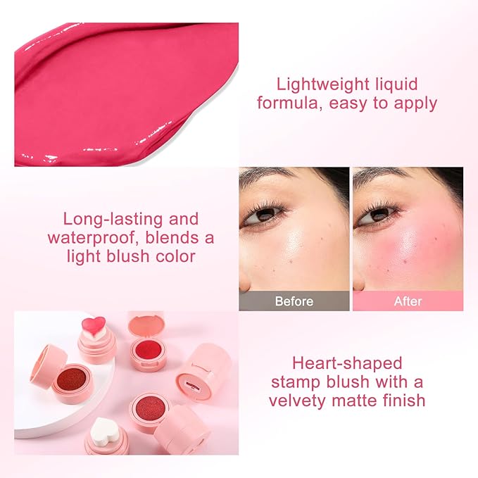 Boobeen Liquid Blush for Cheeks, Buildable & Blendable