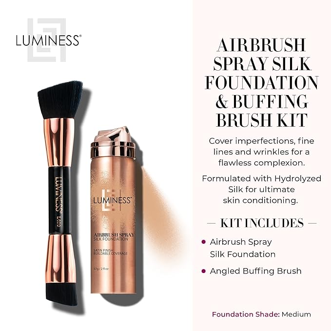 LUMINESS Silk Airbrush Spray Foundation & Buffing Brush - Medium)