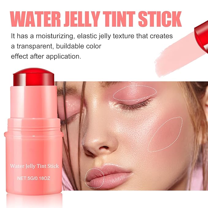 2 PCS Multi-Use Jelly Tint blush Stick, Cooling Cooling