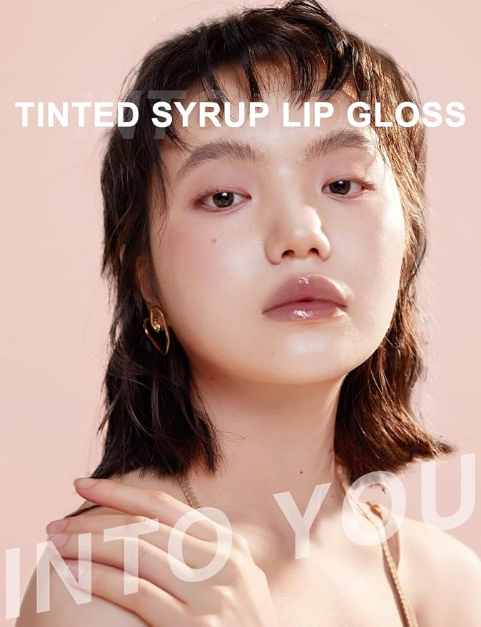 INTO YOU Lip Gloss, Lip Stain Long Lasting, Lip Tint, Lip Plumper Gloss, Glitter Lip Gloss, Liquid Lipstick, Lip Oil, Vivid Color, Smudge-Proof, Lightweight, Naturally Moisturizing (G06)