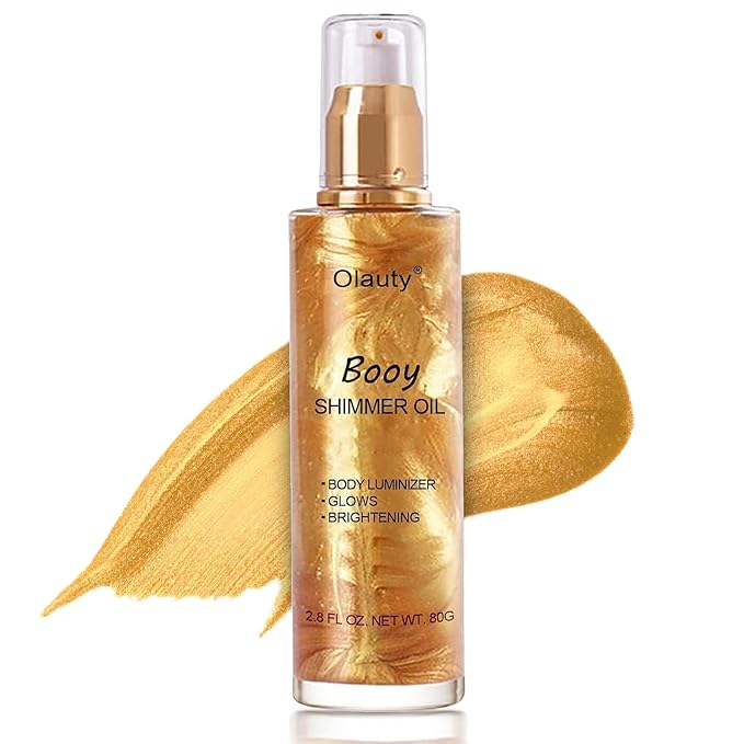Shimmer Body Oil,Face and Body Liquid Luminizer,Waterproof Moisturizing