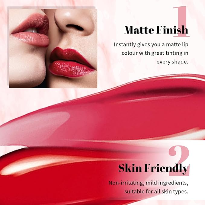 DAGEDA 6 Colors Peel Off Lip Stain Set, Long Lasting and Waterproof Lip Stain Peel off Lip Liner Makeup, Tattoo Lip Color, Natural Matte Finish Lip Tint Stain