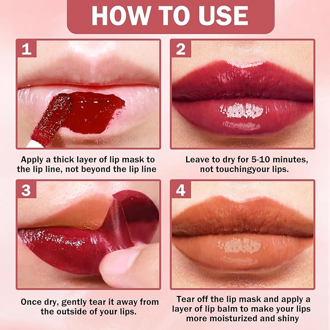 AWCCXMYM 5 Colors Peel Off Lip Stain Peel Long