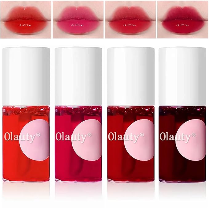 ZARICS 4 Colors Lip Tint Stain Set, Korean Gloss