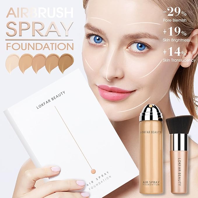AirBrush Foundation Spray, Silky Mist Foundation Spray Makeup Warm Peach
