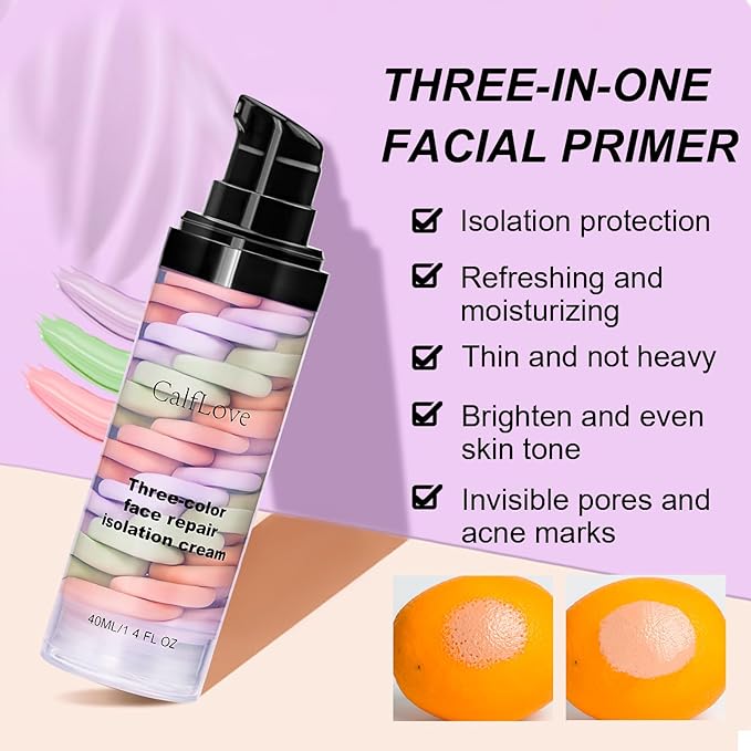 Primer Face Makeup,3 In 1 Isolation Cream,Makeup Primer Primer (2PCS)