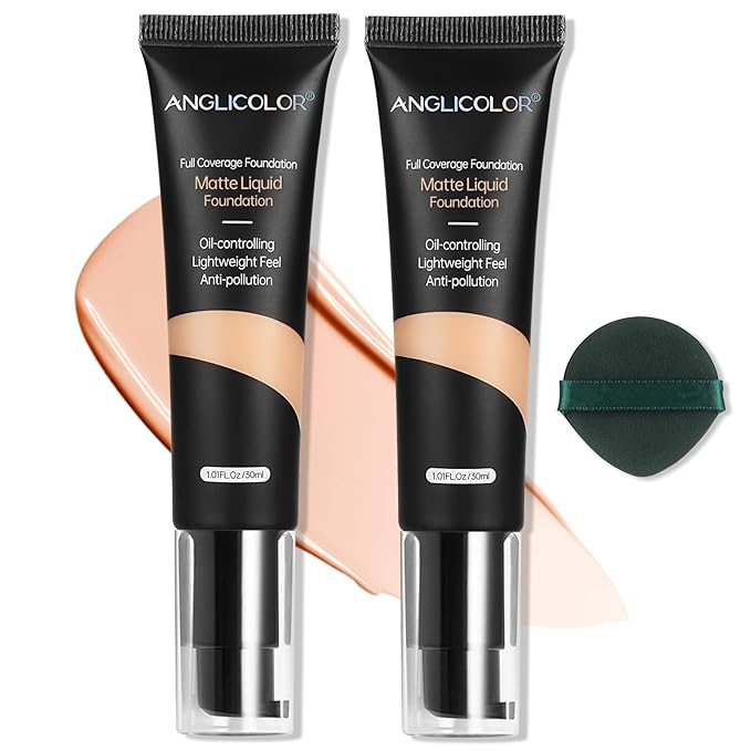 Matte Oil Control Concealer Foundation 2PCS, Flawless Soft 103, ) 60ml