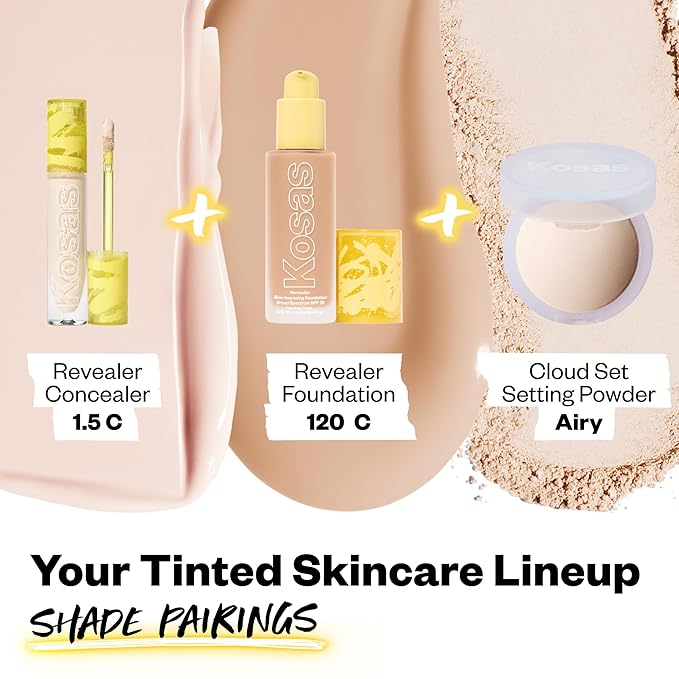 Kosas Revealer Concealer - Medium Coverage Makeup with 1.5 C)