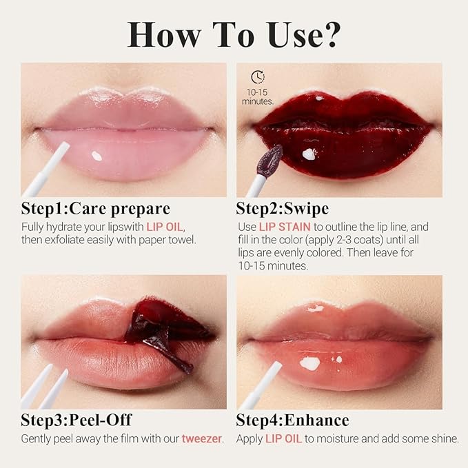 Lip Stain Peel Off + Lip Oil Dual Long